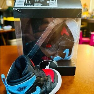 Nike Jordan 1 Infant Size 1 Crib Bootie Black/Blue/Red